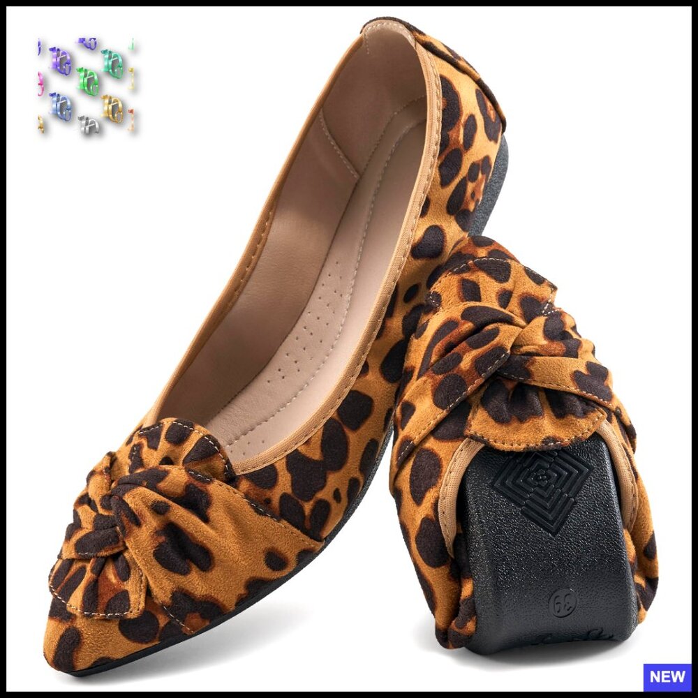 Pointed Toe Ballet Flats Slip On Foldable Lightweight Professional Office Wear
